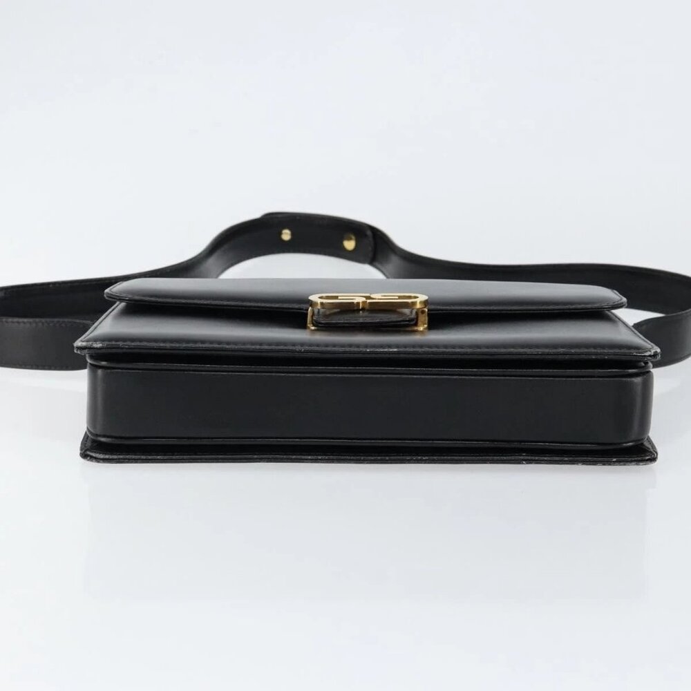 GUCCI Shoulder Bag Leather Black Gold Auth ep11506 - Picture 8 of 16